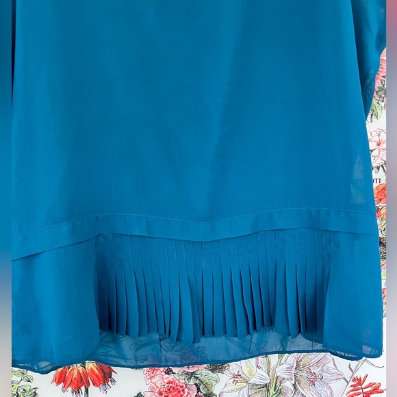 COPY - American Eagle Outfitters Teal size XL sheer pleated tank. This is so so… - Picture 3 of 7